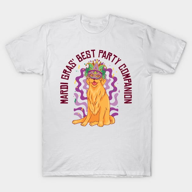 Mardi Gras Carnival Golden Retriever Party Costume T-Shirt by Tom´s TeeStore